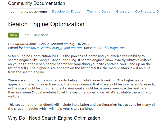 Drupal Search Engine Optimization SEO対策